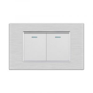 2 Gang 1 Way Aluminum Silver/Black/Grey/Gold Color Switch