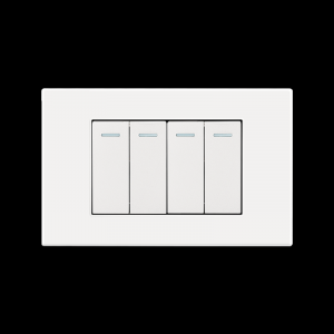 4 Gang 1 Way Plastic White Color Switch