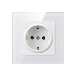 German Socket Tempered Glass White/Black/Grey/Gold Color Socket