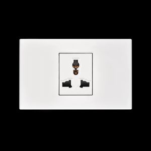 Universal 3 Pin Socket Plastic White Color Socket